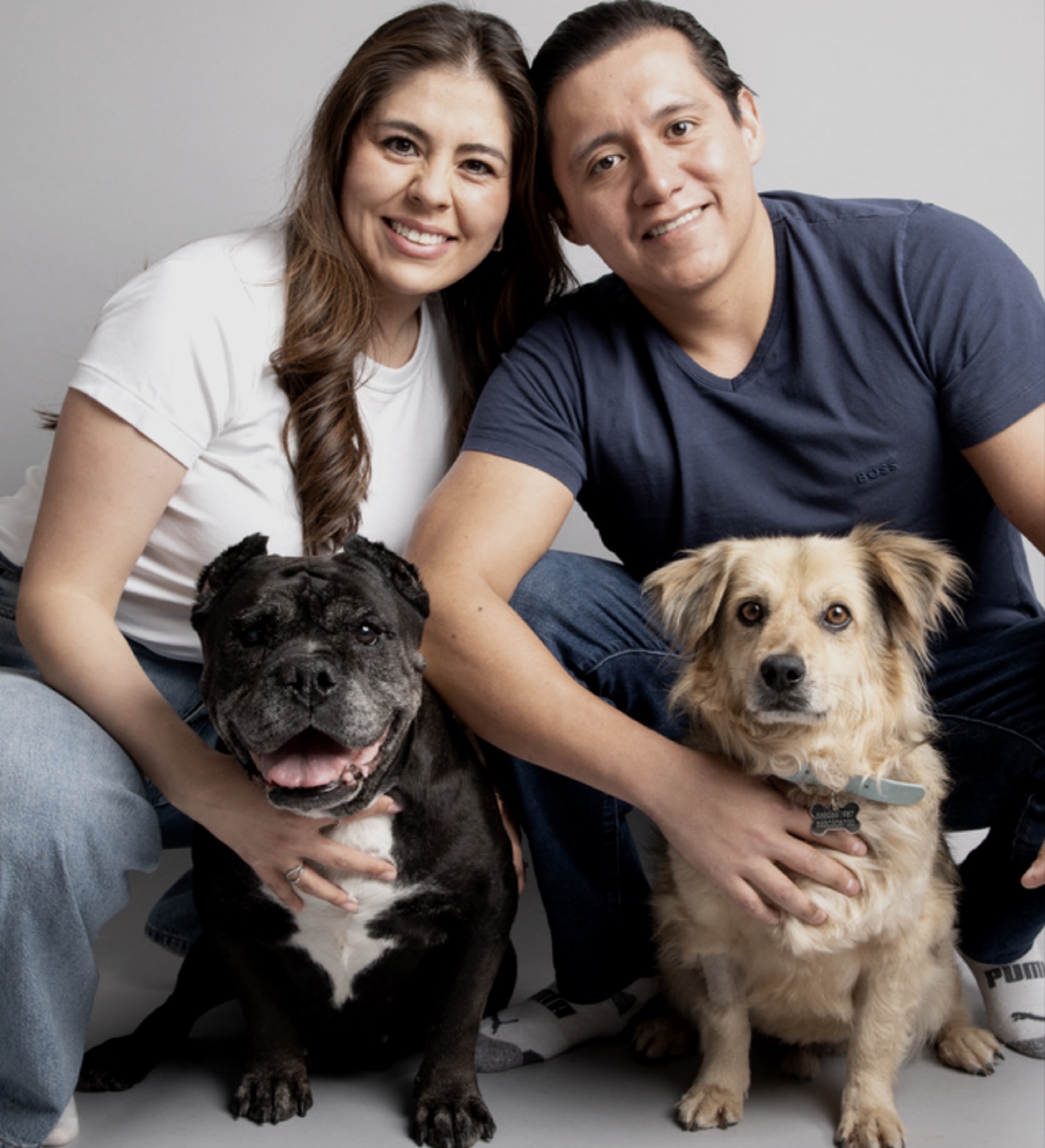 Omar, Maggie and their dogs