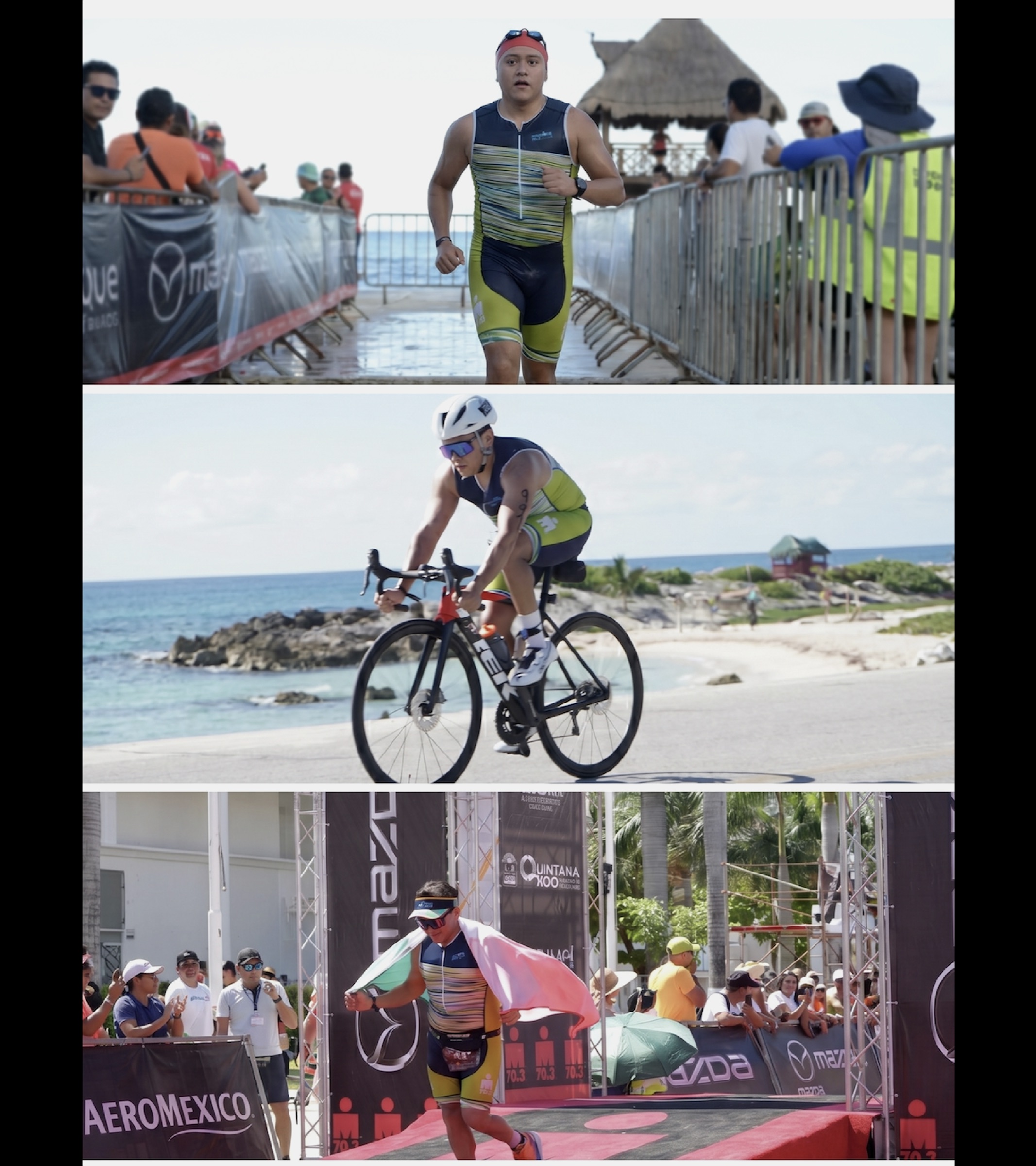 Omar racing his first Ironman 70.3 in Cozumel